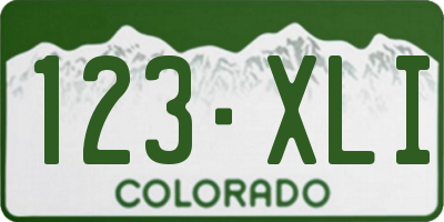CO license plate 123XLI