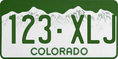 CO license plate 123XLJ