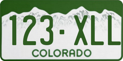 CO license plate 123XLL