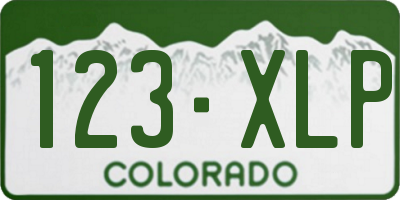 CO license plate 123XLP