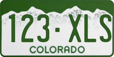 CO license plate 123XLS