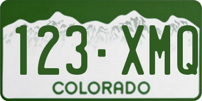 CO license plate 123XMQ