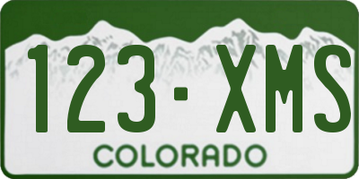 CO license plate 123XMS