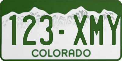 CO license plate 123XMY