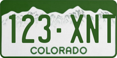 CO license plate 123XNT