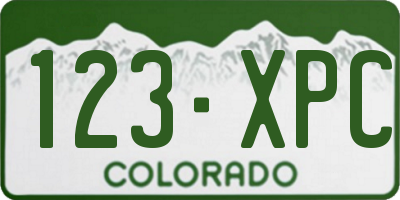 CO license plate 123XPC