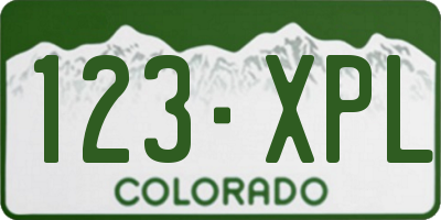 CO license plate 123XPL