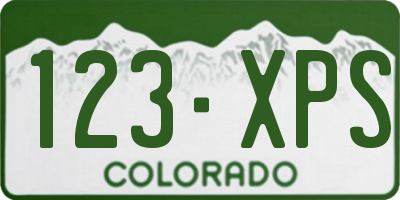 CO license plate 123XPS