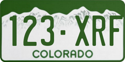 CO license plate 123XRF