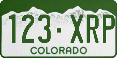 CO license plate 123XRP