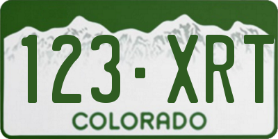 CO license plate 123XRT