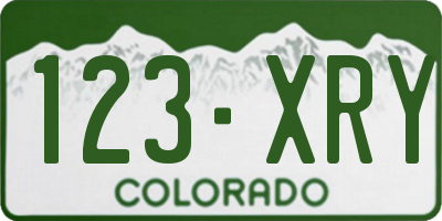 CO license plate 123XRY