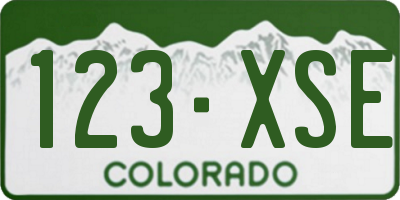 CO license plate 123XSE