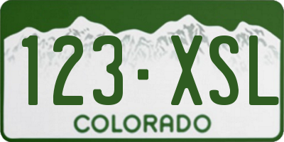 CO license plate 123XSL