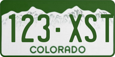 CO license plate 123XST