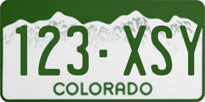 CO license plate 123XSY