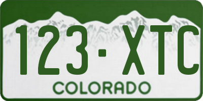 CO license plate 123XTC