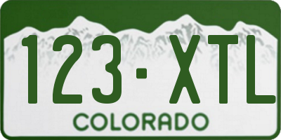 CO license plate 123XTL