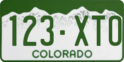 CO license plate 123XTO