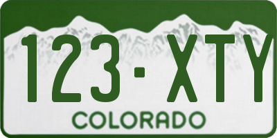 CO license plate 123XTY
