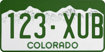 CO license plate 123XUB