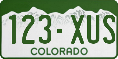 CO license plate 123XUS