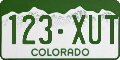CO license plate 123XUT