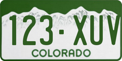 CO license plate 123XUV