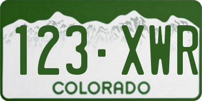 CO license plate 123XWR