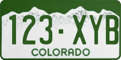 CO license plate 123XYB