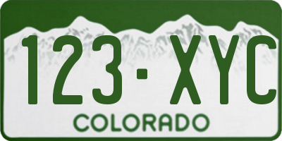 CO license plate 123XYC