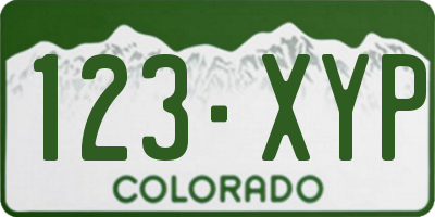 CO license plate 123XYP