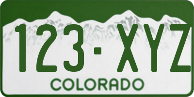 CO license plate 123XYZ