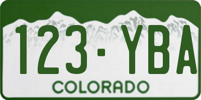 CO license plate 123YBA