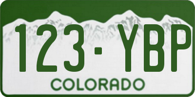 CO license plate 123YBP