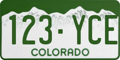 CO license plate 123YCE