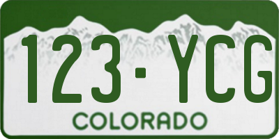 CO license plate 123YCG