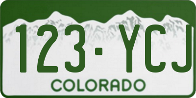 CO license plate 123YCJ