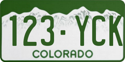 CO license plate 123YCK