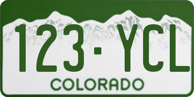 CO license plate 123YCL