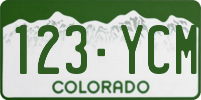 CO license plate 123YCM