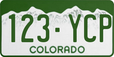 CO license plate 123YCP