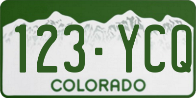 CO license plate 123YCQ