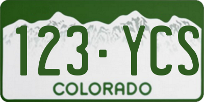CO license plate 123YCS