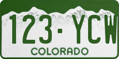 CO license plate 123YCW