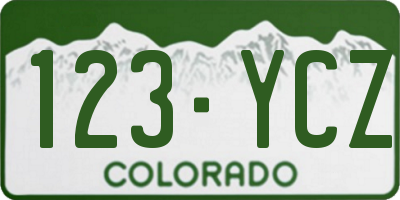CO license plate 123YCZ