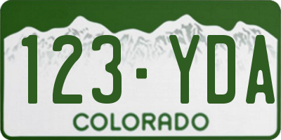 CO license plate 123YDA