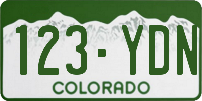 CO license plate 123YDN
