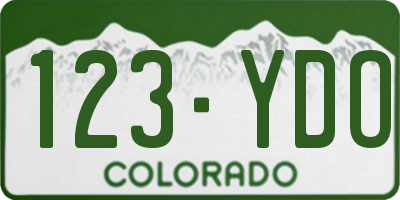 CO license plate 123YDO