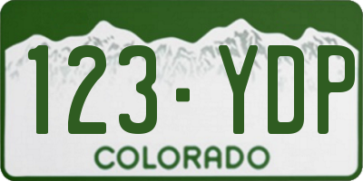 CO license plate 123YDP